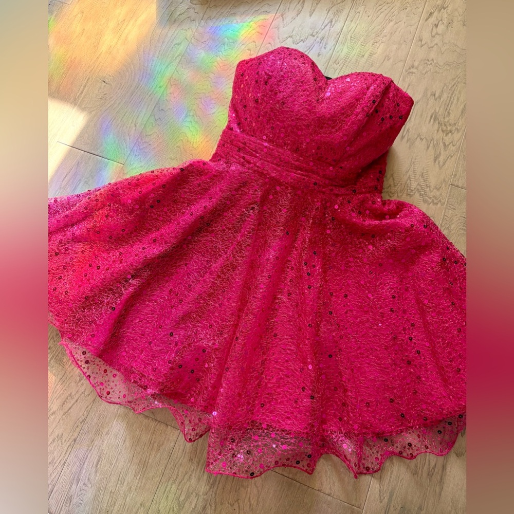 Pink Sweetheart Sleeveless A-line Dress